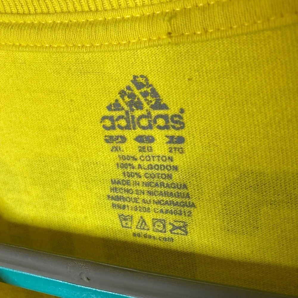 Adidas Michigan‎ Football Yellow Graphic Shirt 2010 2 Sided Sz 2XL Retro READ